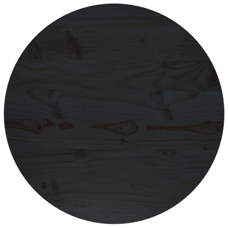 Berkfield Table Top Black 50×2.5 cm Solid Wood Pine