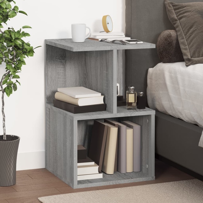 Berkfield Bedside Cabinet Grey Sonoma 35x35x55 cm Engineered Wood