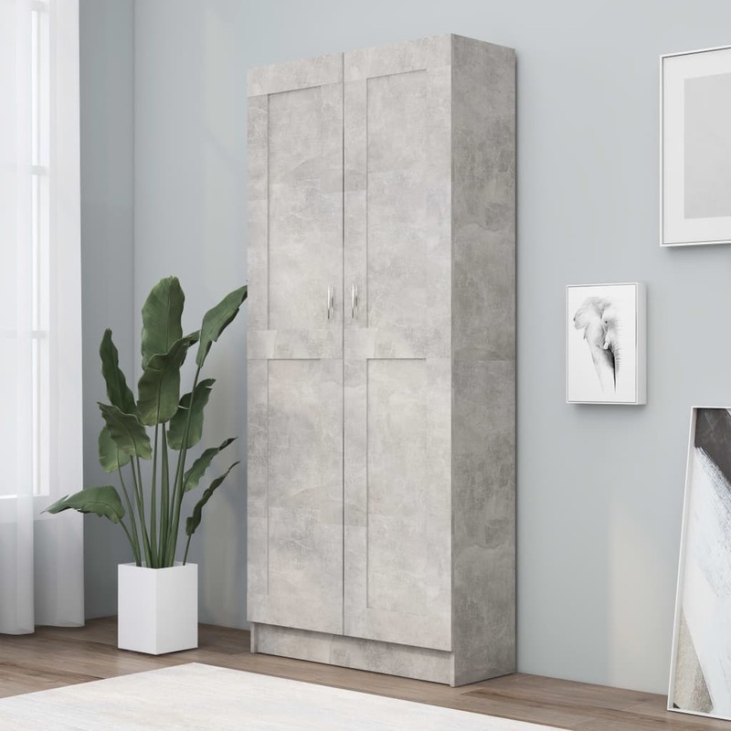 Berkfield Book Cabinet Concrete Grey 82.5×30.5×185.5 cm Engineered Wood