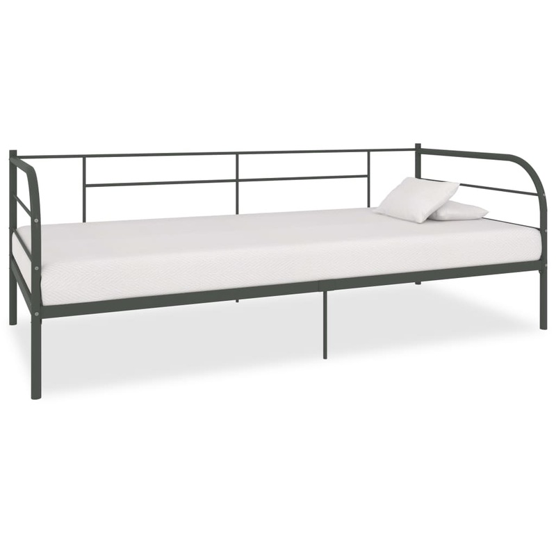 Berkfield Daybed Frame Grey Metal 90×200 cm