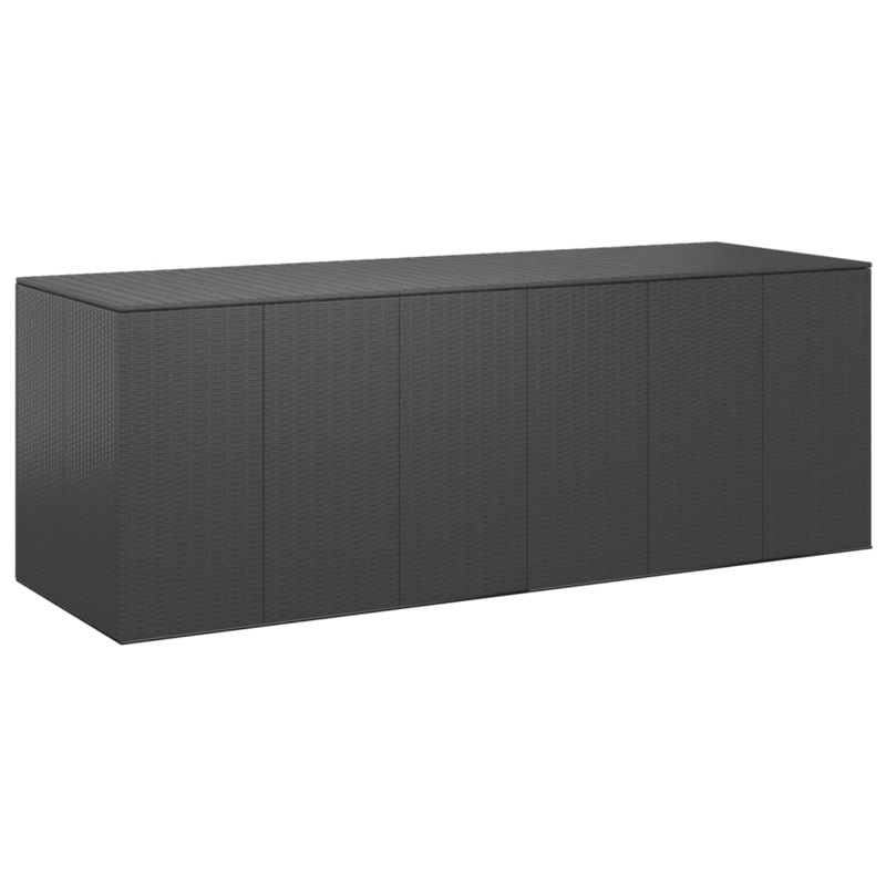 Berkfield Garden Cushion Box PE Rattan 291×100.5×104 cm Black