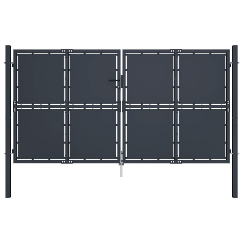 Berkfield Garden Gate Steel 300×200 cm Anthracite
