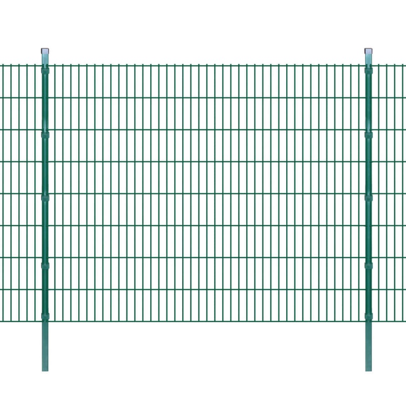 Berkfield 2D Garden Fence Panels & Posts 2008×1630 mm 22 m Green