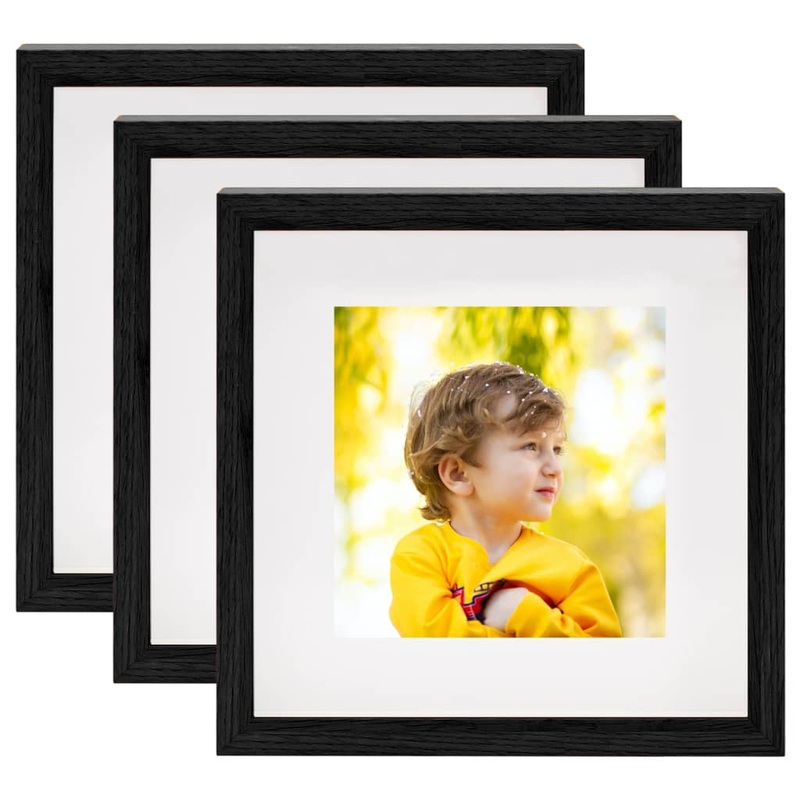 Berkfield 3D Box Photo Frames 3 pcs Black 23×23 cm for 13×13 cm Picture