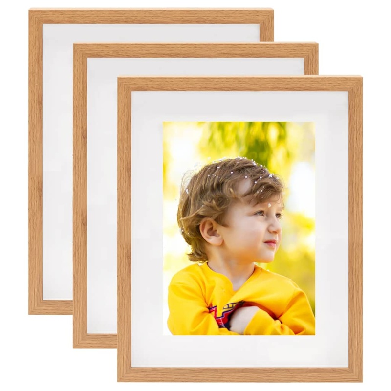 Berkfield 3D Box Photo Frames 3 pcs Oak 21×29.7 cm for 15×20 cm Picture