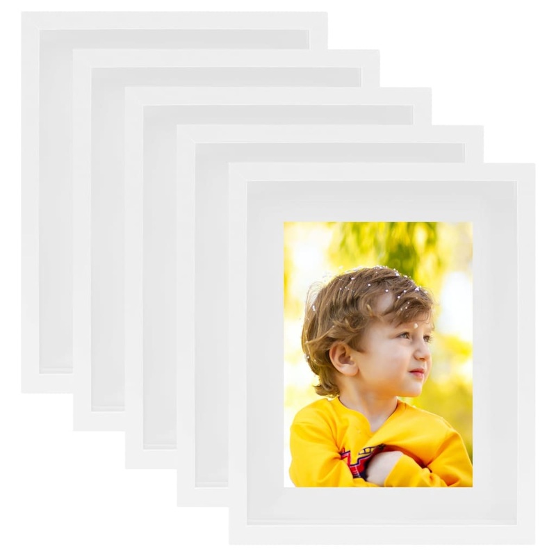 Berkfield 3D Box Photo Frames 5 pcs White 21×29.7 cm for 15×20 cm Picture