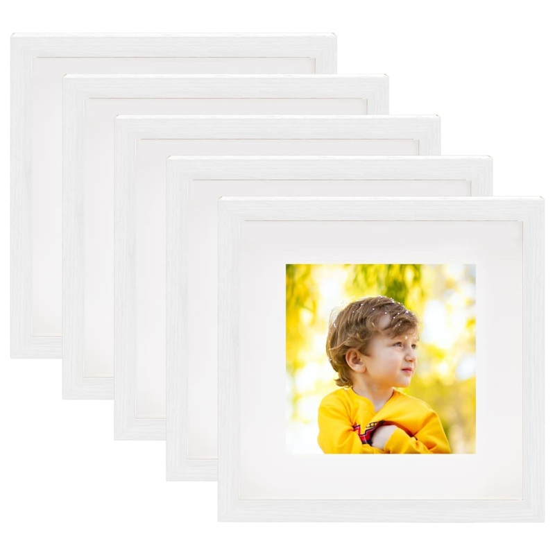 Berkfield 3D Box Photo Frames 5 pcs White 23×23 cm for 13×13 cm Picture