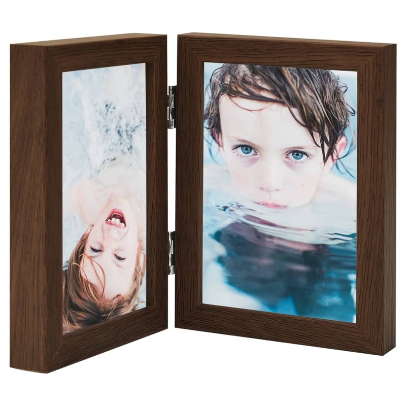 Berkfield Bifold Photo Frame Collage Dark Brown 2x