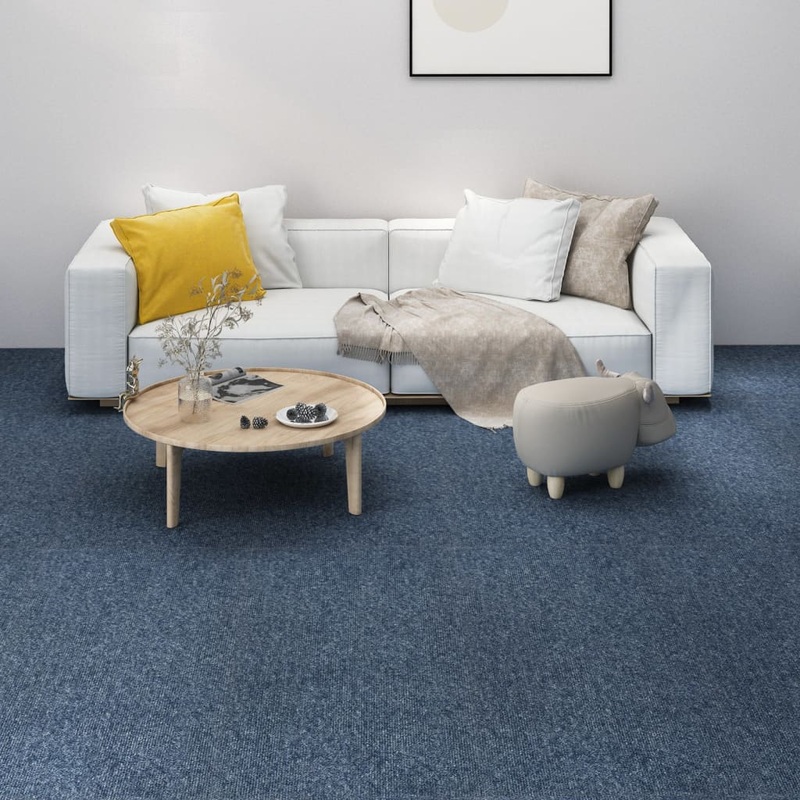 Berkfield Carpet Floor Tiles 16 pcs 4 m_ 25×100 cm Blue