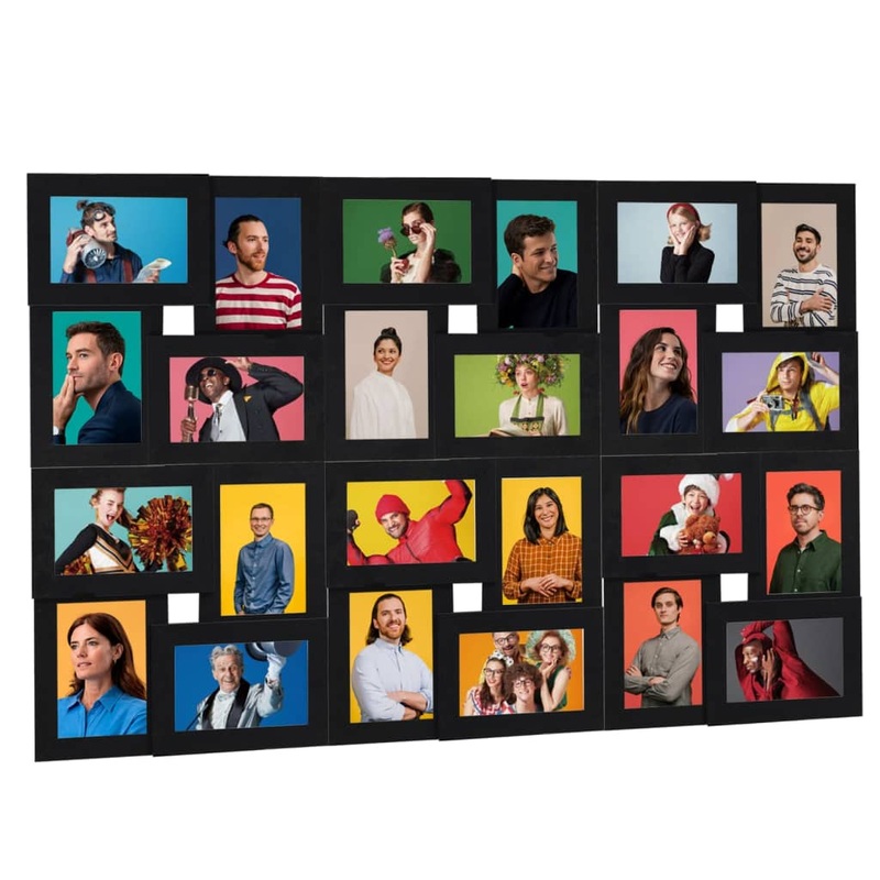 Berkfield Collage Photo Frame for 24x(10×15 cm) Picture Black MDF