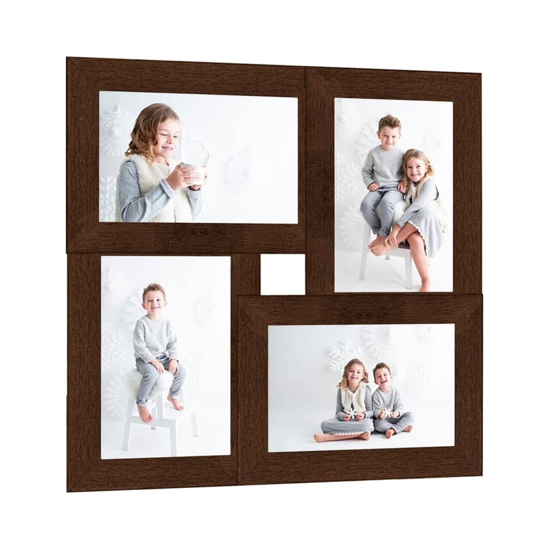 Berkfield Collage Photo Frame for 4x(13×18 cm) Picture Dark Brown MDF