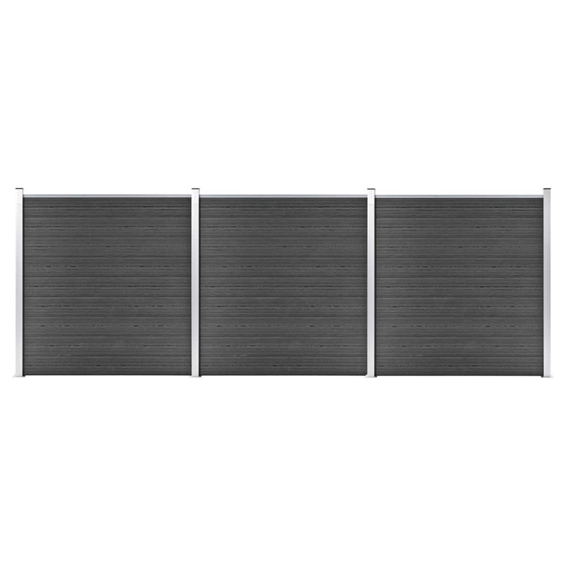 Berkfield Fence Panel Set WPC 526×186 cm Black