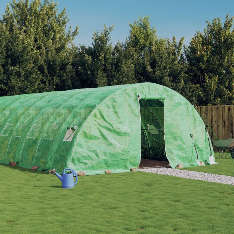 Berkfield Greenhouse with Steel Frame Green 80 m_ 16x5x2.3 m