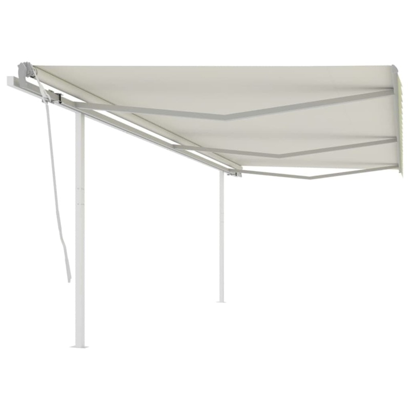 Berkfield Manual Retractable Awning with Posts 6×3 m Cream