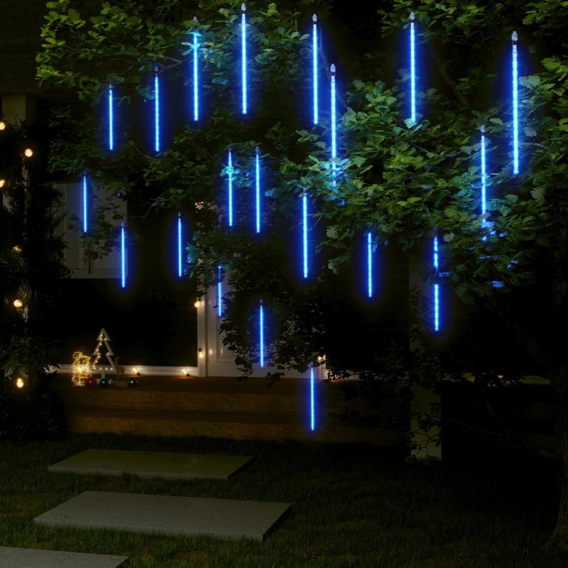Berkfield Meteor Lights 20 pcs 30 cm Blue 480 LEDs Indoor Outdoor