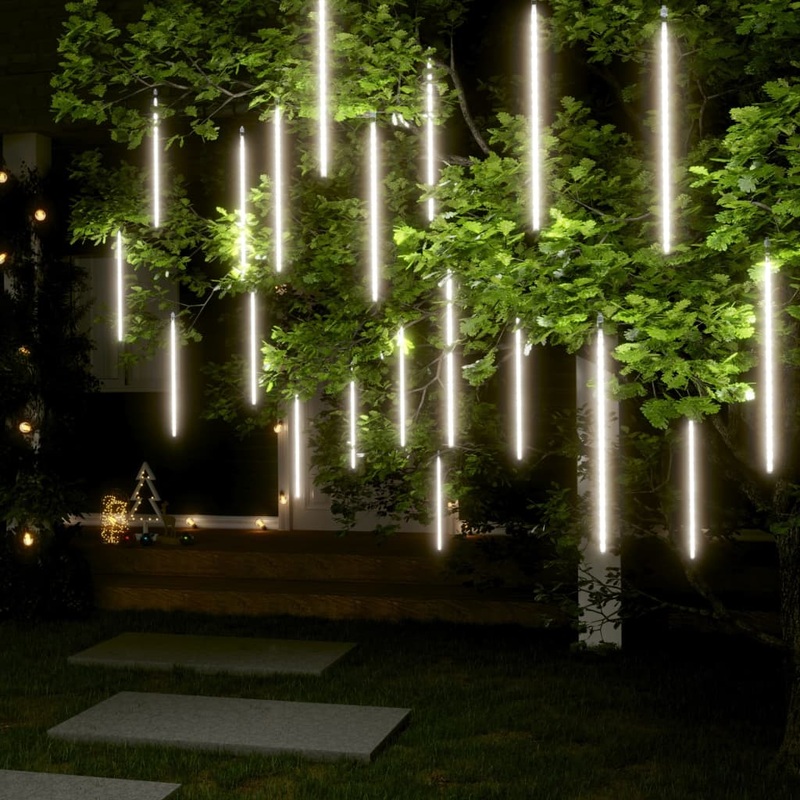 Berkfield Meteor Lights 20 pcs 50 cm Cold White 720 LEDs Indoor Outdoor