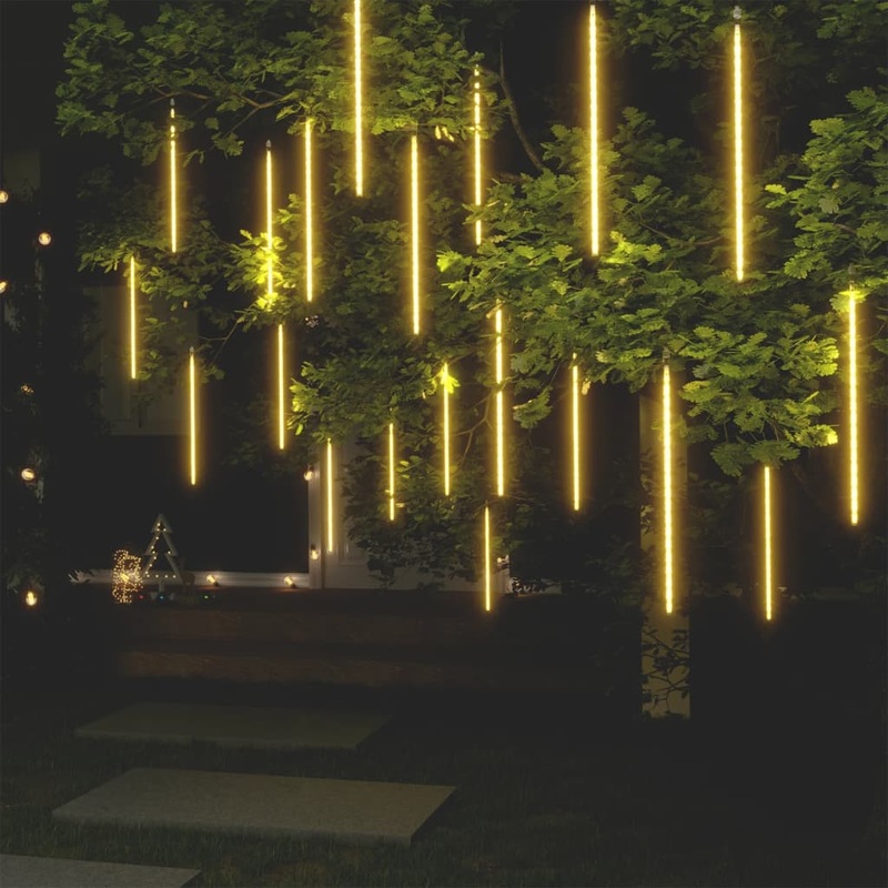 Berkfield Meteor Lights 20 pcs 50 cm Warm White 720 LEDs Indoor Outdoor