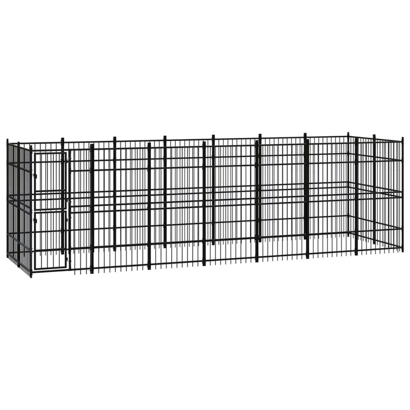 Berkfield Outdoor Dog Kennel Steel 12.9 m_