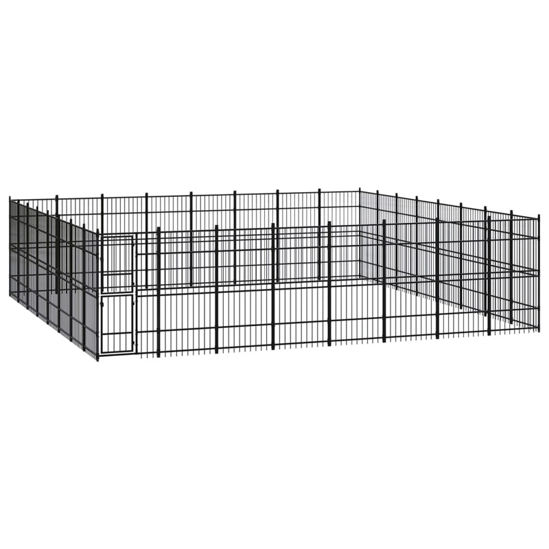 Berkfield Outdoor Dog Kennel Steel 58.98 m_