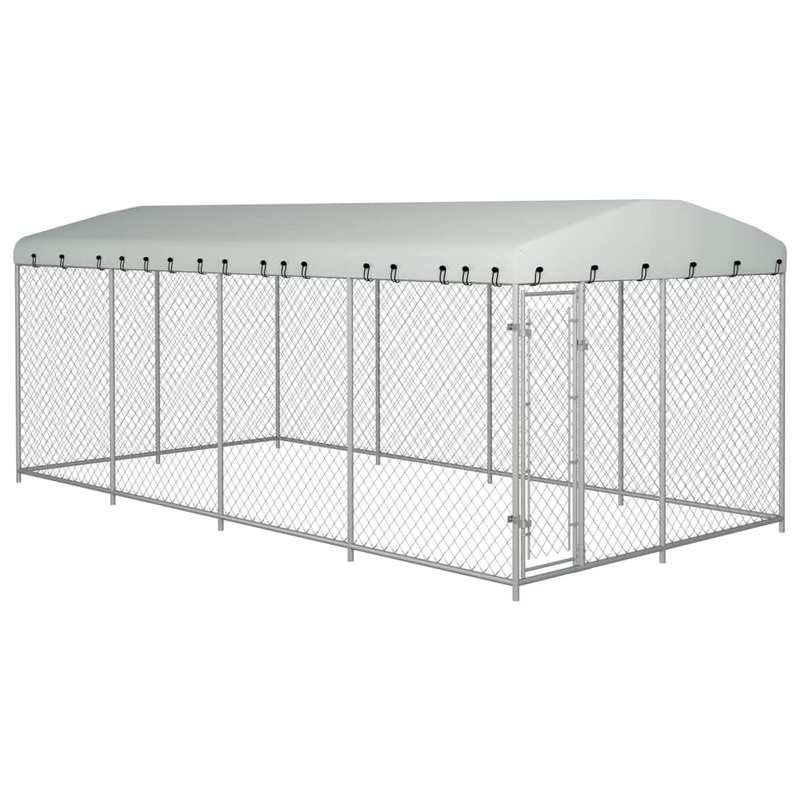Berkfield Outdoor Dog Kennel with Roof 8x4x2.3 m