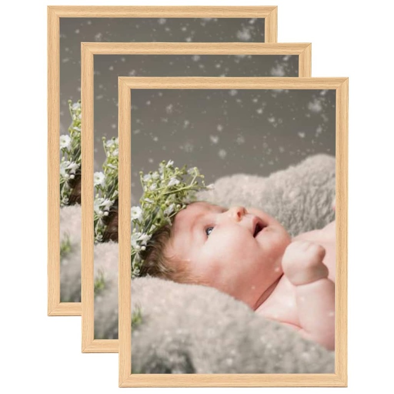 Berkfield Photo Frames Collage 3 pcs for Table Light Oak 15×21 cm