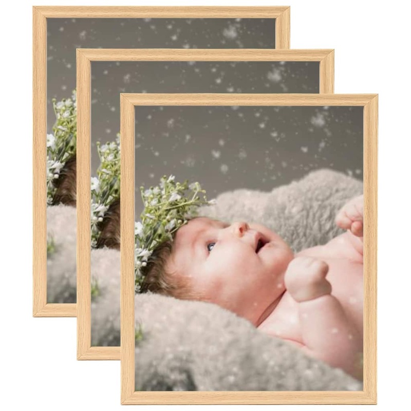 Berkfield Photo Frames Collage 3pcs for Table Light Oak 21×29.7cm