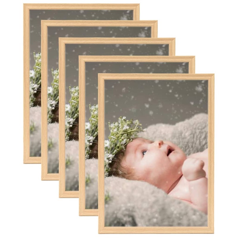 Berkfield Photo Frames Collage 5 pcs for Table Light Oak 10×15 cm