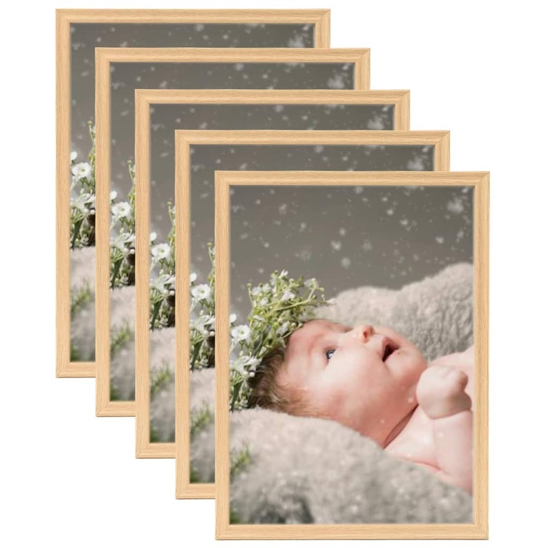 Berkfield Photo Frames Collage 5 pcs for Table Light Oak 13×18 cm