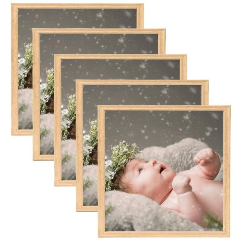Berkfield Photo Frames Collage 5 pcs for Table Light Oak 30×30 cm