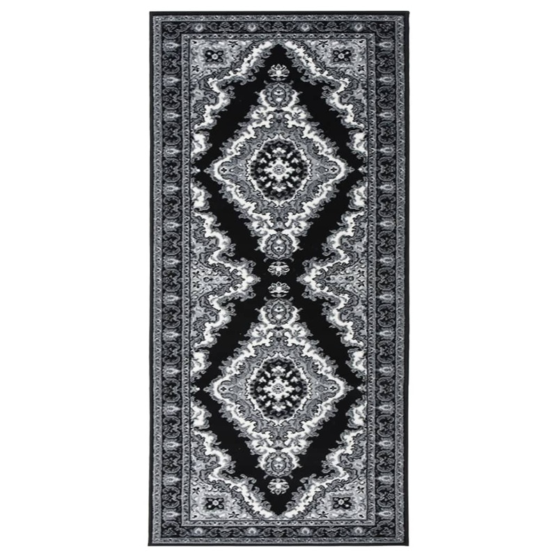 Berkfield Runner Rug BCF Black 100×200 cm