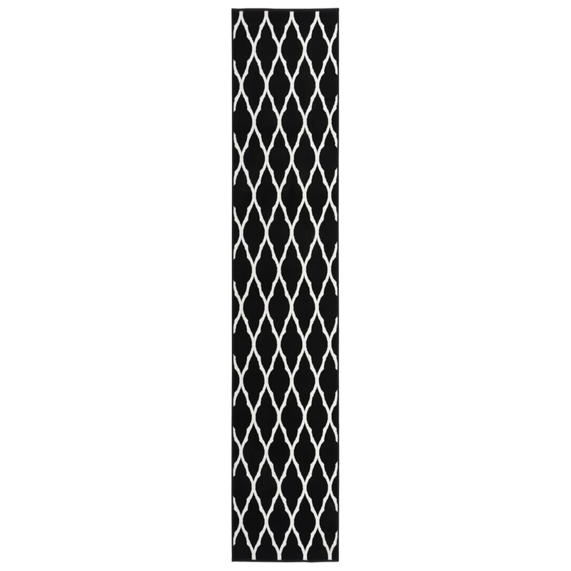 Berkfield Runner Rug BCF Black and White 60×350 cm