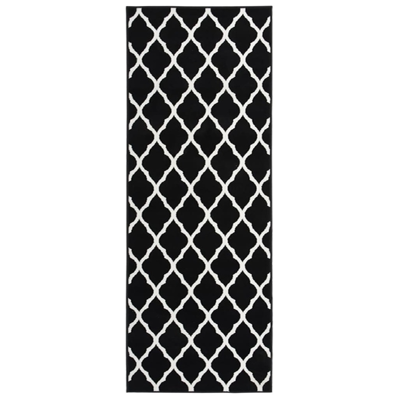 Berkfield Runner Rug BCF Black and White 80×200 cm