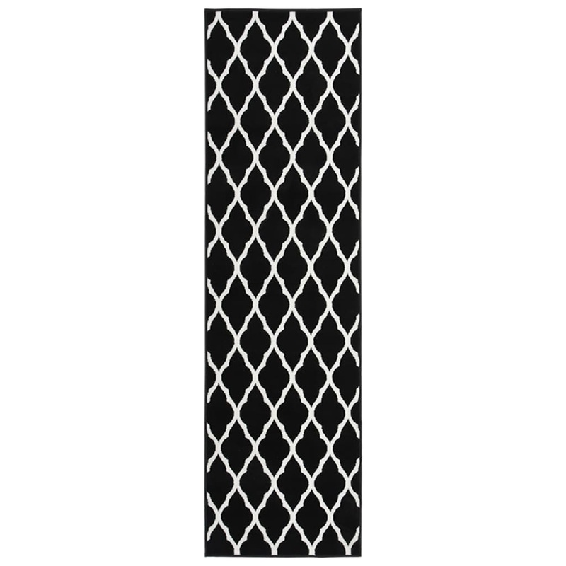 Berkfield Runner Rug BCF Black and White 80×300 cm