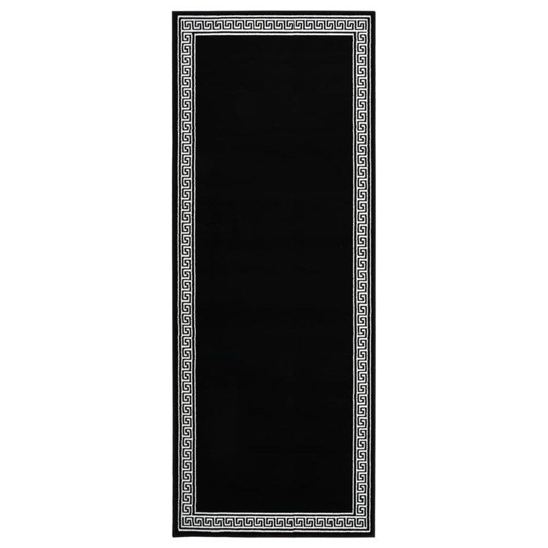 Berkfield Runner Rug BCF Black with Motif 100×300 cm
