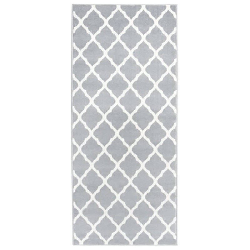 Berkfield Runner Rug BCF Grey and White 80×150 cm