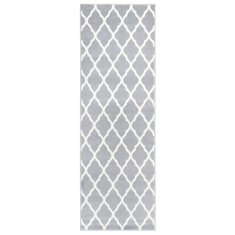 Berkfield Runner Rug BCF Grey and White 80×250 cm