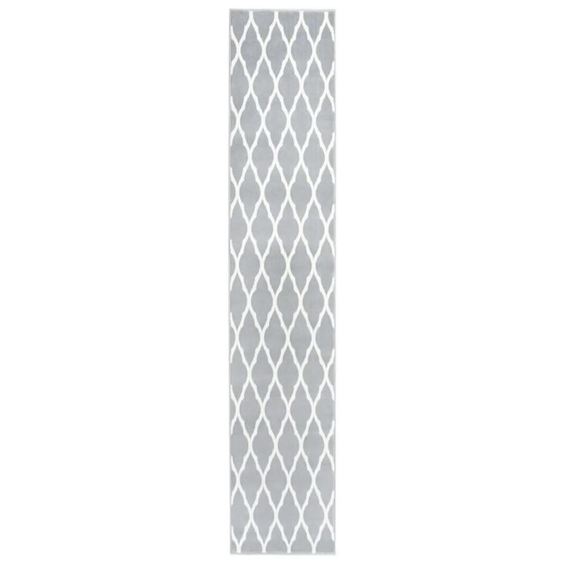 Berkfield Runner Rug BCF Grey and White 80×450 cm