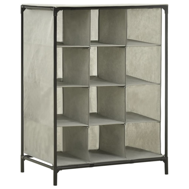 Berkfield Shoe Rack 55x36x76 cm Non-Woven Fabric and Steel Grey