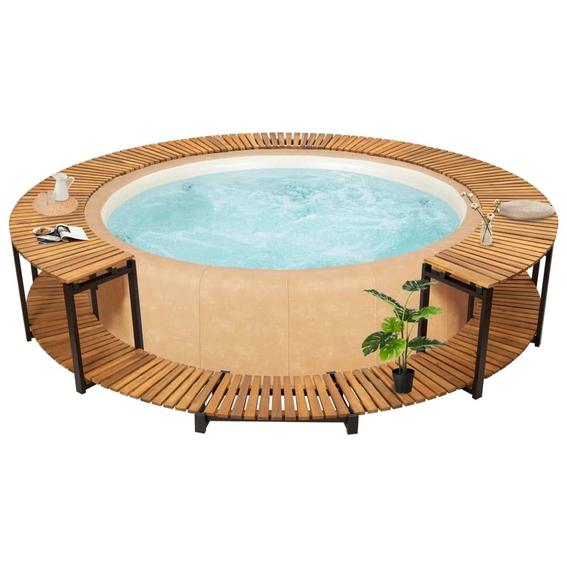 Berkfield Spa Surround 273×53 cm Solid Acacia Wood