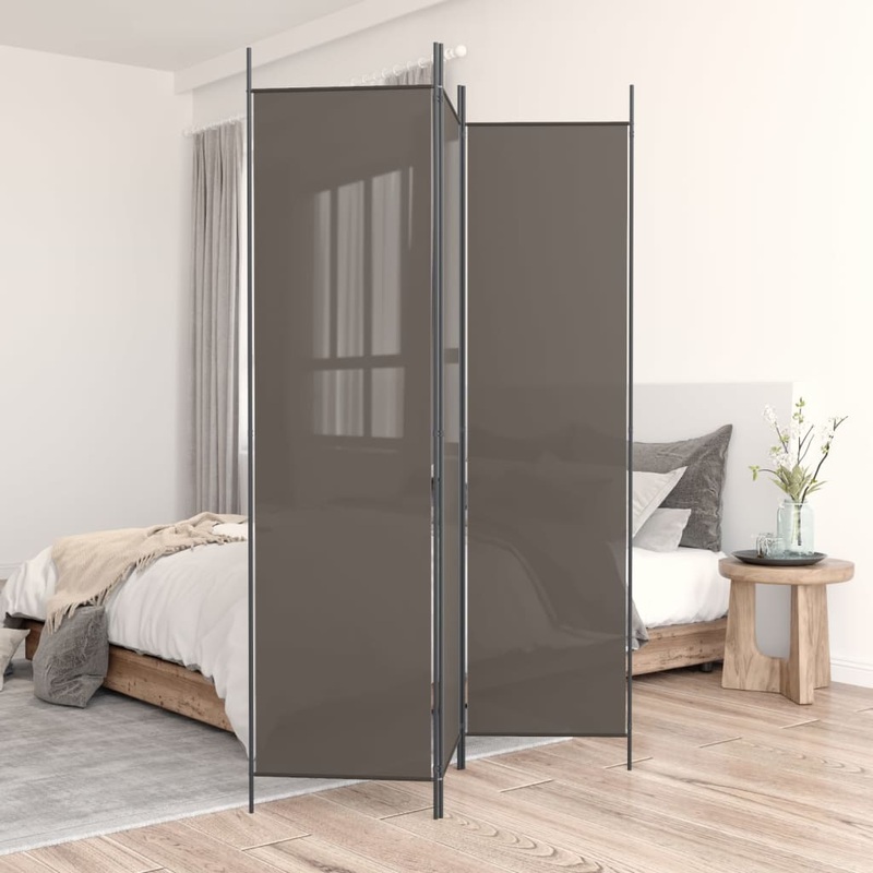 Berkfield 3-Panel Room Divider Anthracite 150×200 cm Fabric