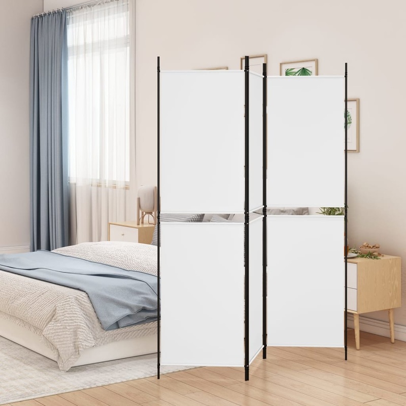 Berkfield 3-Panel Room Divider White 150×180 cm Fabric