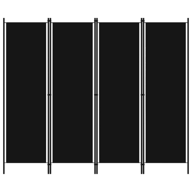 Berkfield 4-Panel Room Divider Black 200×180 cm