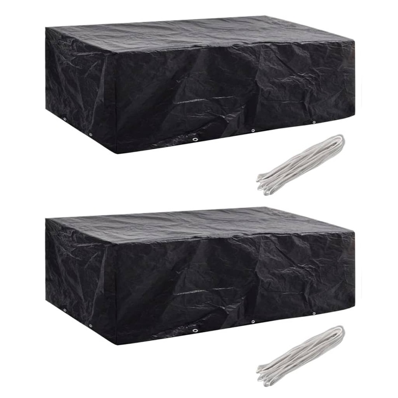 Berkfield Garden Furniture Covers 2pcs 8 Person Poly Rattan 300×140 cm