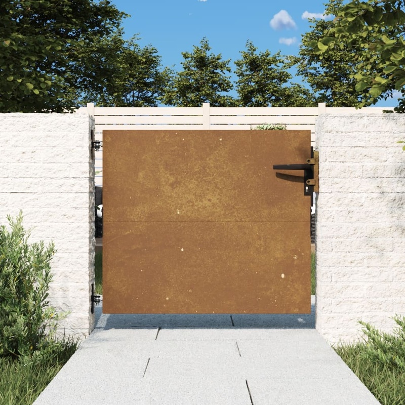 Berkfield Garden Gate 85×75 cm Corten Steel