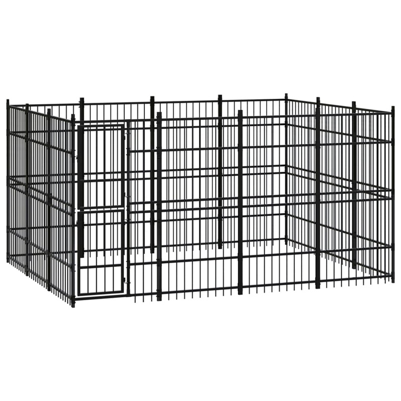 Berkfield Outdoor Dog Kennel Steel 11.06 m_