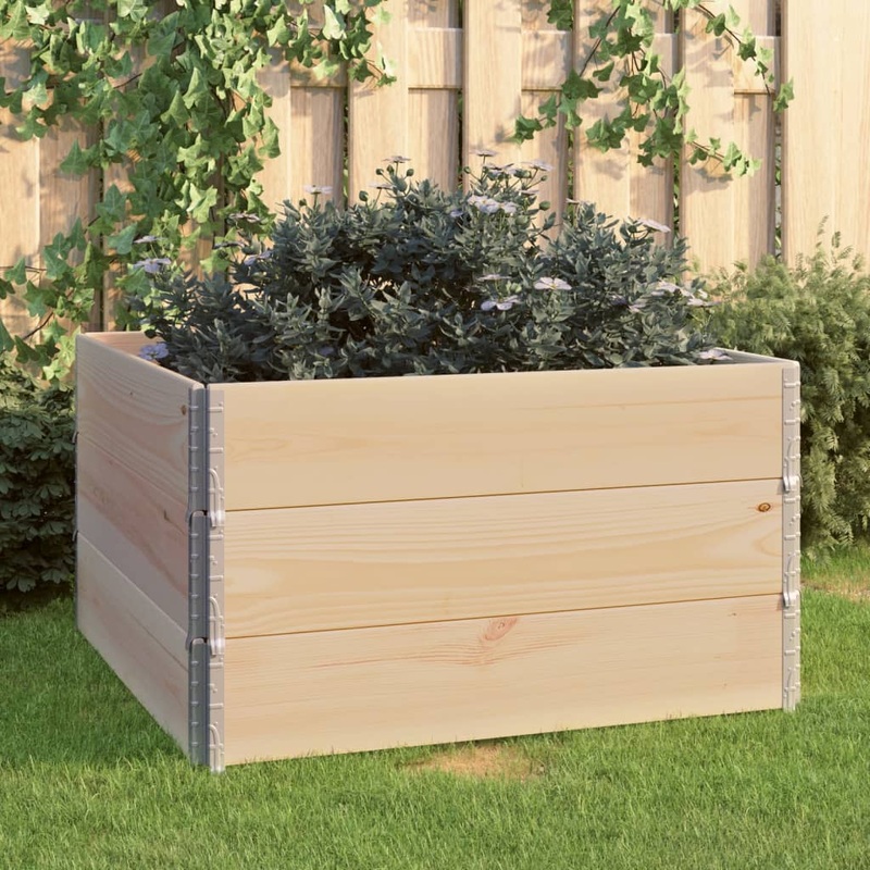 Berkfield Raised Beds 3 pcs 100×100 cm Solid Pine Wood (310057)