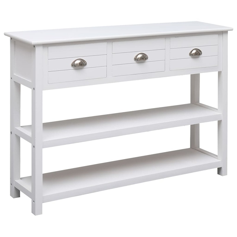 Berkfield Sideboard White 108x30x76 cm Solid Paulownia Wood