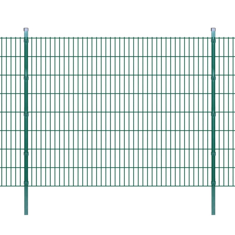 Berkfield 2D Garden Fence Panels & Posts 2008×1630 mm 8 m Green