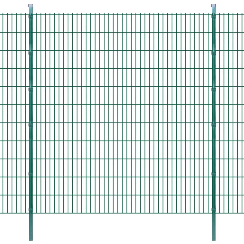 Berkfield 2D Garden Fence Panels & Posts 2008×2230 mm 8 m Green