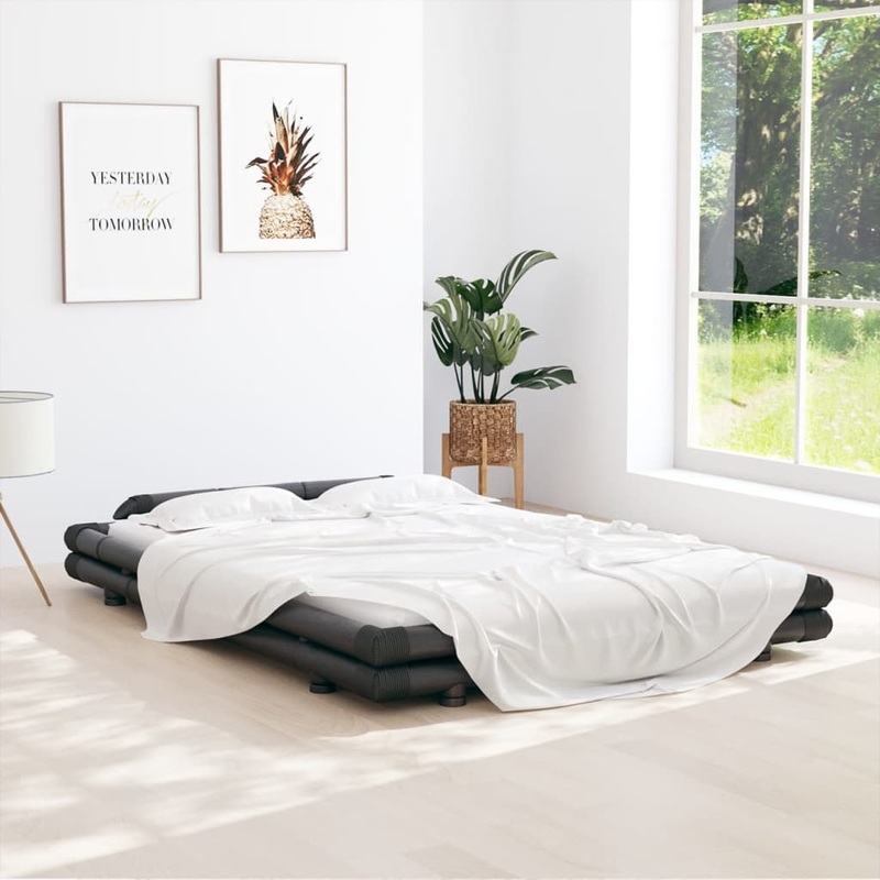 Berkfield Bed Frame Dark Brown Bamboo 140×200 cm